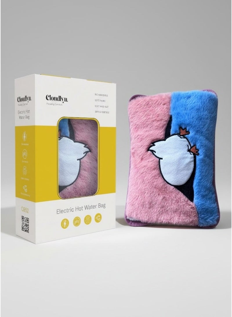 Cloudlyn electric rechargeable heating hot water bag for shoulder neck back and menstrual pain relief purple color - Image 1