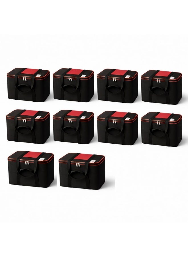 Lazer Pack of 10 Large Black Organizer Bags for Clothes - Image 1