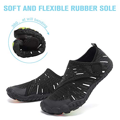CIOR Boys & Girls Water Shoes Sports Aqua Athletic Sneakers Lightweight Sport Shoes(Toddler/Little Kid/Big Kid) U1ELJSX011-Blk.white-36 - Image 5