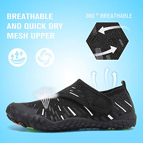 CIOR Boys & Girls Water Shoes Sports Aqua Athletic Sneakers Lightweight Sport Shoes(Toddler/Little Kid/Big Kid) U1ELJSX011-Blk.white-36 - Image 3