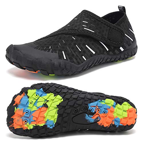 CIOR Boys & Girls Water Shoes Sports Aqua Athletic Sneakers Lightweight Sport Shoes(Toddler/Little Kid/Big Kid) U1ELJSX011-Blk.white-36 - Image 2