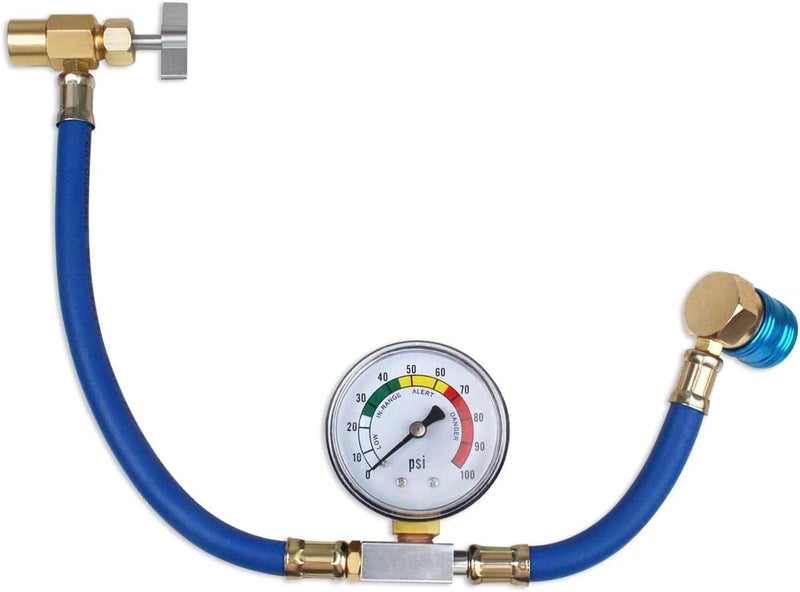 BACOENG R134a AUTO AC U-Charge Hose with Gauge and Can Tap HVAC - Image 1