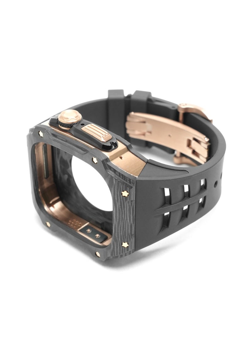 Luxury Designer Rugged Metal Protective Case , Shockproof Bumper With Silicone Strap Compatible for Apple Watch Ultra 1 49mm - KY4901 - Image 1