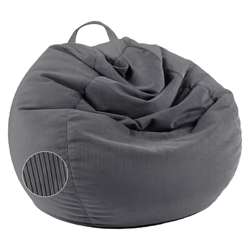 LPMOERA Stuffed Animal Storage Bean Bag Chair Cover No Filler For Kids and AdultsPets DogsCats Lazy BedsSoft Premium Corduroy Stuffable Bean Bag For Organizing Children Plush Toys or Memory Foam