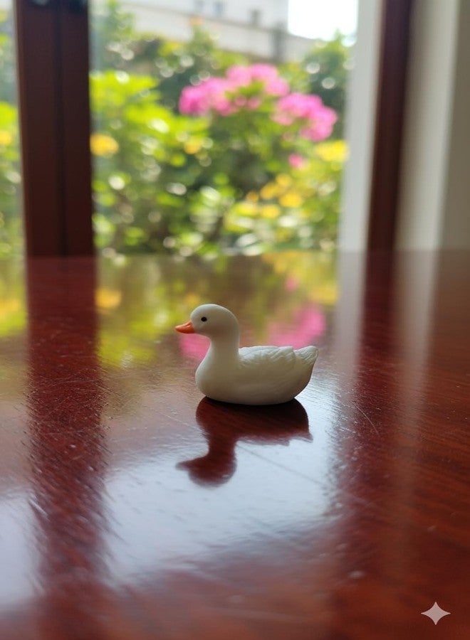 Royal Fountain Resin Swan Family Figurines, White, Set of 3 Decorative Ducks, Indoor Display, Antique Style, 4-8 cm, White-Duck-Trio - Image 4