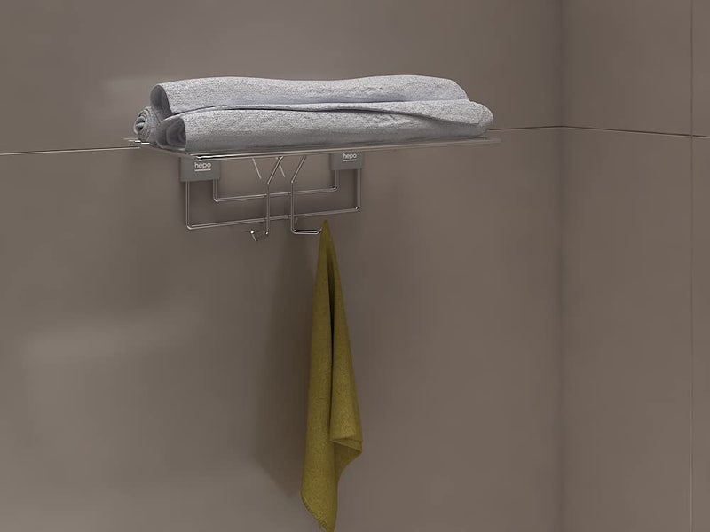 Hettich Hepo Stainless Steel Towel Rack for Bathroom/Towel Stand/Hanger/Bathroom Organizer Towel Rack, Bathroom Accessories | 5 Years Replacement Warranty Against Rusting- 450 mm, Silver Set of 1  - Image 1