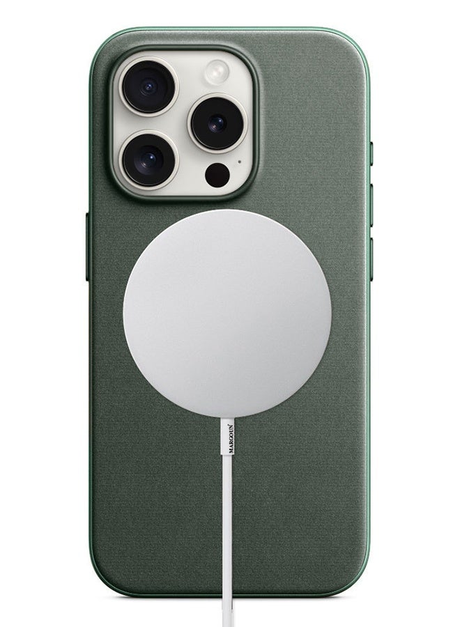 MARGOUN 2 Packs For iPhone 15 Pro Case and Screen Protector FineWoven Case with MagSafe Durable and Heavy Protection Green green - Image 3