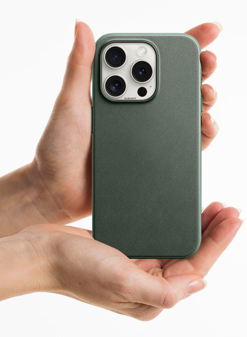 MARGOUN 2 Packs For iPhone 15 Pro Case and Screen Protector FineWoven Case with MagSafe Durable and Heavy Protection Green green - Image 5