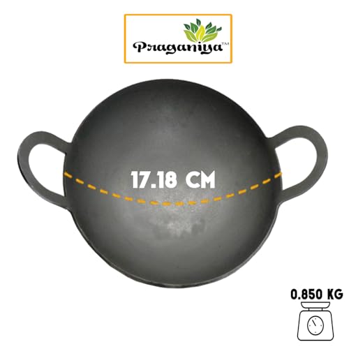 PRAGANIYA Pure Iron Laser Cut Appachatti/Appam Pan 100% Pure & Toxin-Free Super Smooth (Pre-Seasoned) (7") - Image 2
