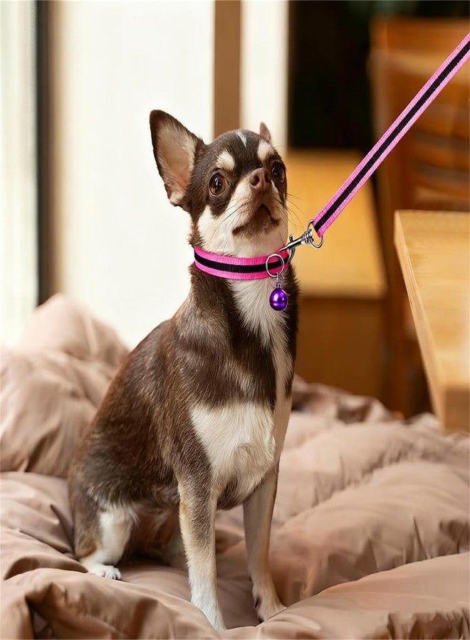 TELEYI Small Dog Collar and Leash Set with Bell,Green Reflective Nylon Cat Collar Girl Female Cute Fancy Puppy Collar with Bells for XXS XS Tiny Little Kitten Boys Pet Dogs,Neck 7-12 Inch - Image 2