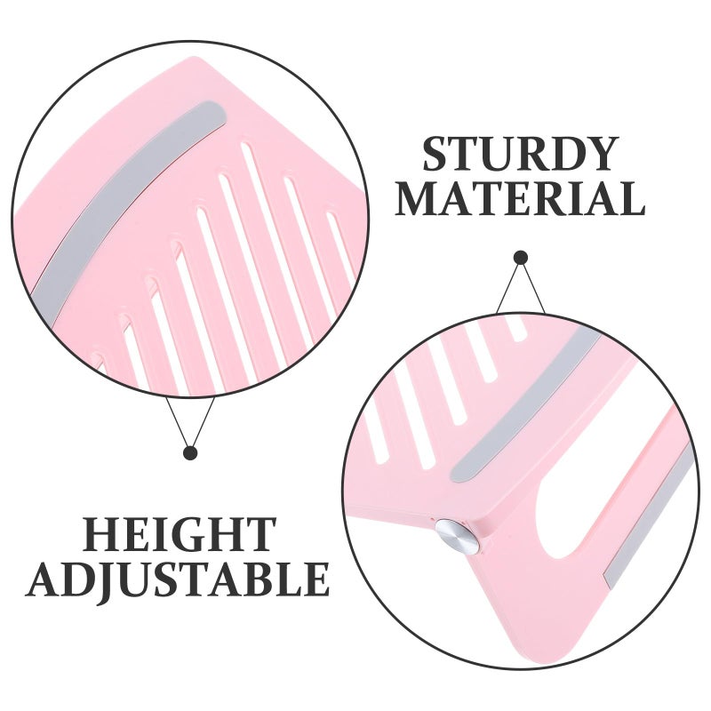Foldable Pink Laptop Stand Adjustable Height Ergonomic Desktop Holder For Notebook Tablet - Image 4