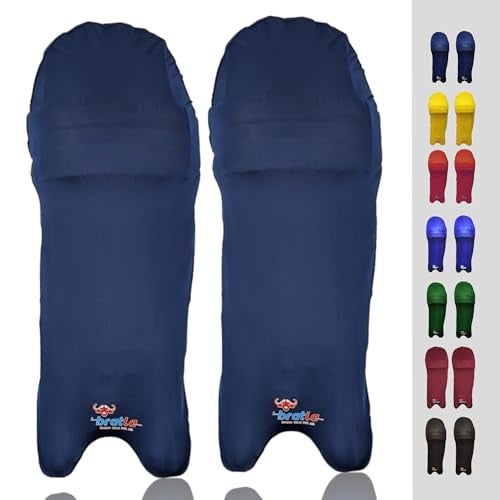 Bratla Cricket Batting Pads Covers, Navy Blue Covers for Cricket Pads for Men Batting Color Fit Neatly on Legguards Easily Put On - Image 1