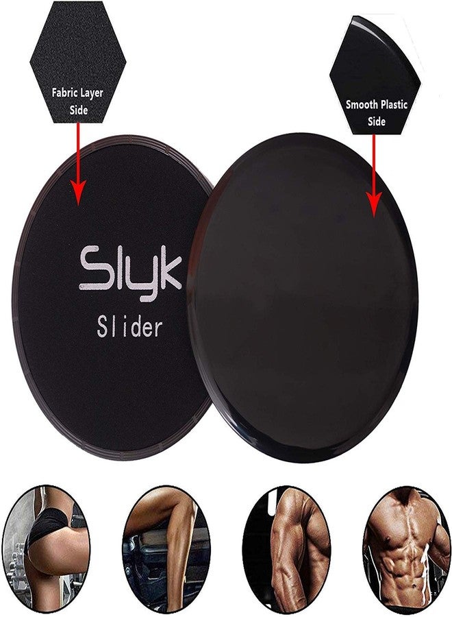 Slyk Resistance Loop Exercise Bands with 2 Dual Sided Core Sliders Discs for Squats, Stretching, Strength Training Exercises, HIPS & Glutes Heavy Workouts for Men & Women (Latex Bands + Sliders) - Image 2