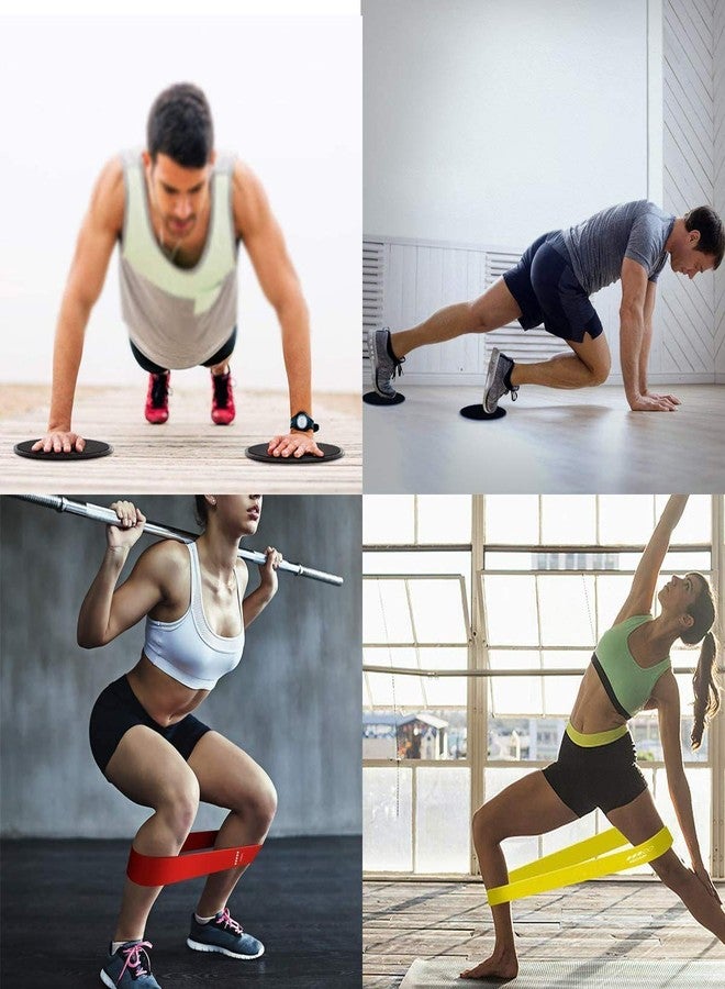 Slyk Resistance Loop Exercise Bands with 2 Dual Sided Core Sliders Discs for Squats, Stretching, Strength Training Exercises, HIPS & Glutes Heavy Workouts for Men & Women (Latex Bands + Sliders) - Image 5
