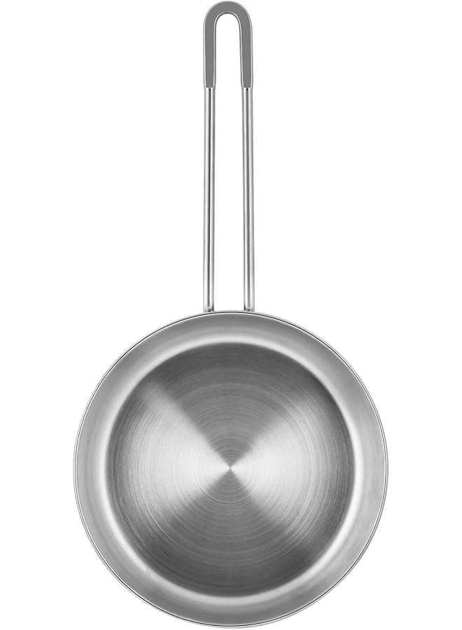 برستيج مقلاة إنفينيتي مفتوحة من الفولاذ المقاوم للصدأ مقاس 18 سم | غير لاصقة | مقبض طويل جدًا | متوافقة مع أجهزة الحث الحراري باللون الفضي - Image 3