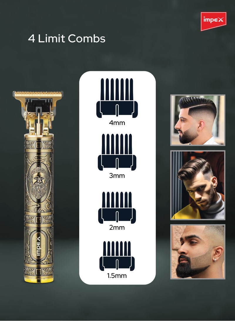 Impex Professional Hair Clipper Hair Trimmer, 800mAh Rechargeable Battery,4 Attached Clips, Zinc Alloy Body, Type C Charging Port,80 Minutes Run Time-2-Year Warranty - Image 5