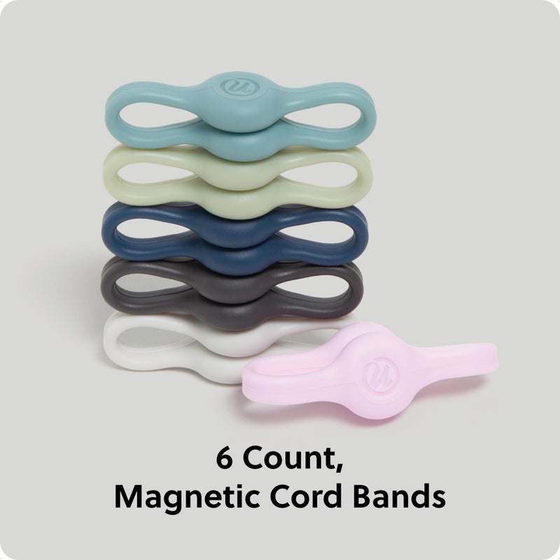 U Brands Magnetic Silicone Cord Organizer Cable Clips, Set of 6 Cable Ties, Cable Management, Office Desk Accessories, Office Supplies, Assorted Colors - Image 2