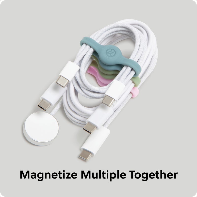 U Brands Magnetic Silicone Cord Organizer Cable Clips, Set of 6 Cable Ties, Cable Management, Office Desk Accessories, Office Supplies, Assorted Colors - Image 5
