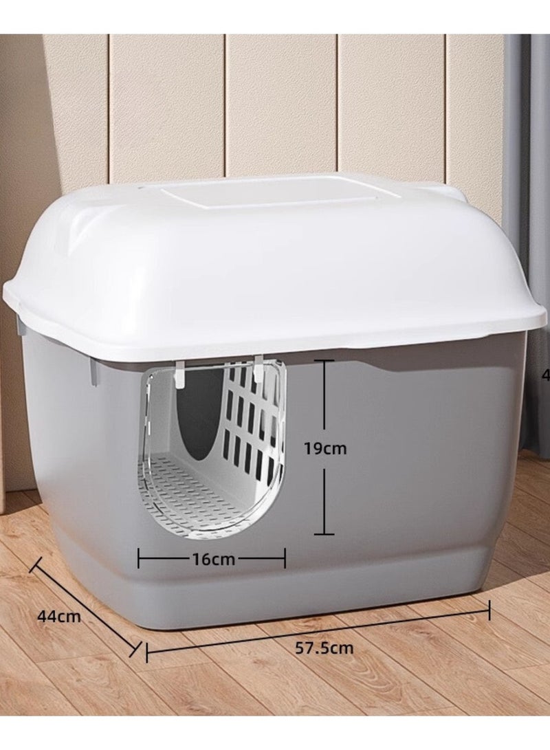 بادو صندوق فضلات القطط بادو إغلو – 57.5×44×44 سم – رمادي - Image 2