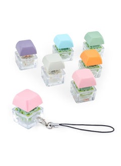 Keyboard Fidget Toys 6 Pcs,Quiet Fidget Clicker For Relieve Stress,Fidget Keychain In 6 Colors Clicker With Nylon Lanyard,Silent Keyboard Fidget For Library,Study Room And More Quietness Place