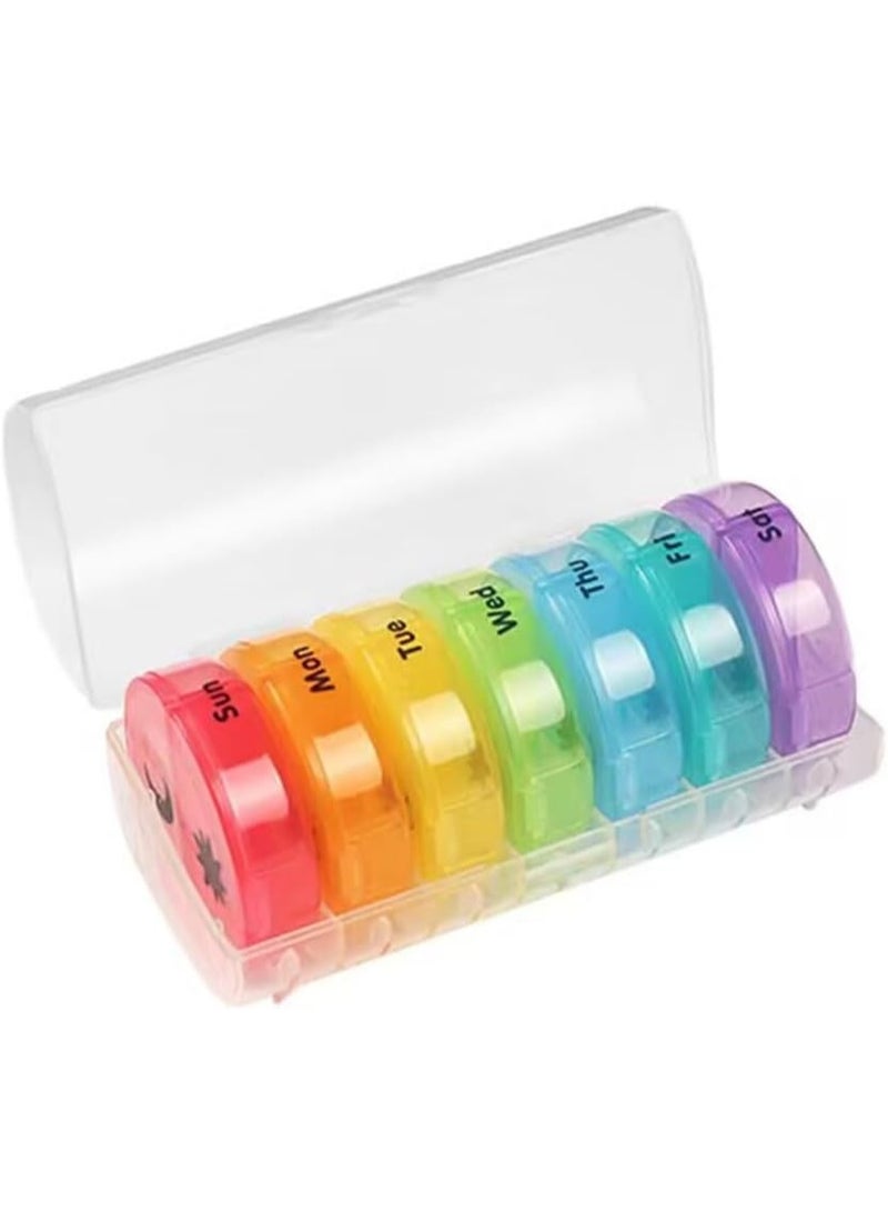 صندوق لتخزين الأدوية لمدة 7 أيام ، مناسب للسفر والسياحة. صندوق دواء محمول ، مادة غذائية ، لتخزين الفيتامينات ، زيت كبد سمك القد ، حبوب. - Image 1