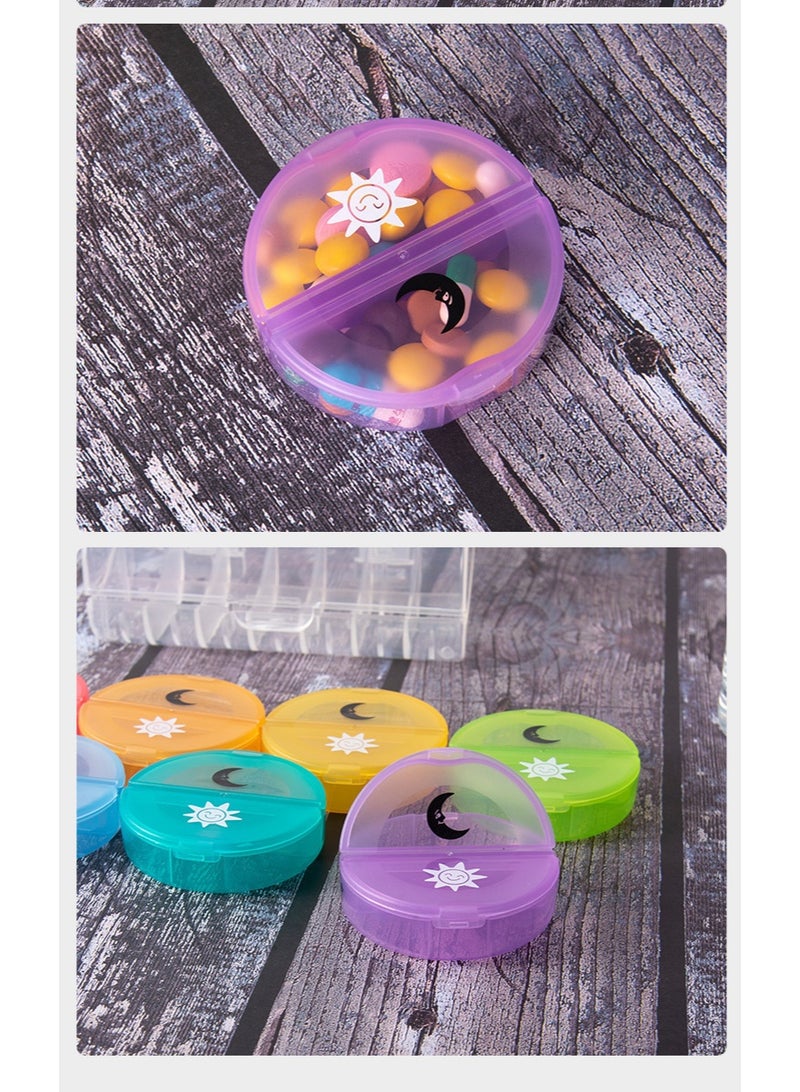 صندوق لتخزين الأدوية لمدة 7 أيام ، مناسب للسفر والسياحة. صندوق دواء محمول ، مادة غذائية ، لتخزين الفيتامينات ، زيت كبد سمك القد ، حبوب. - Image 3