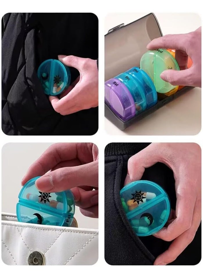 صندوق لتخزين الأدوية لمدة 7 أيام ، مناسب للسفر والسياحة. صندوق دواء محمول ، مادة غذائية ، لتخزين الفيتامينات ، زيت كبد سمك القد ، حبوب. - Image 4