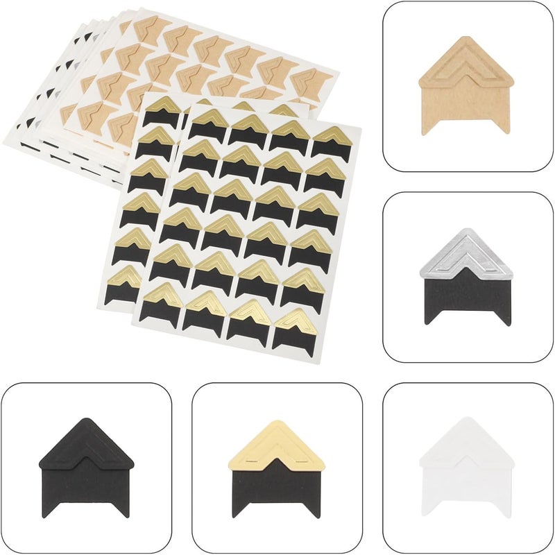 ABOOFAN Self-Adhesive Photo Corners with Temporary or Permanent Use 10 Sheets Paper Material for Scrapbooking and Photo Mounting for DIY Albums, Personal Diaries, and Memory Books - Image 3