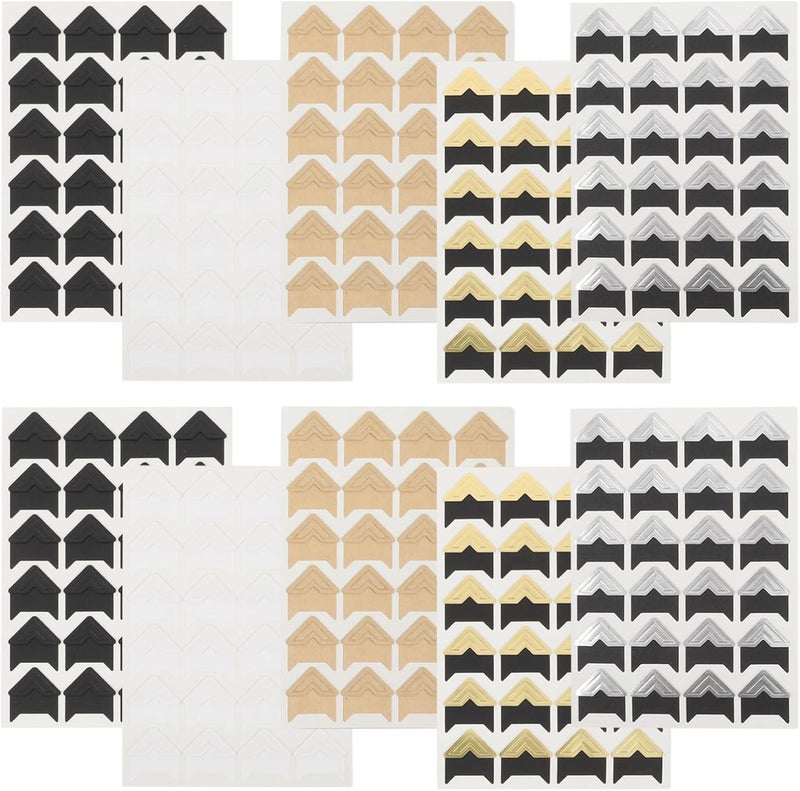ABOOFAN Self-Adhesive Photo Corners with Temporary or Permanent Use 10 Sheets Paper Material for Scrapbooking and Photo Mounting for DIY Albums, Personal Diaries, and Memory Books - Image 1