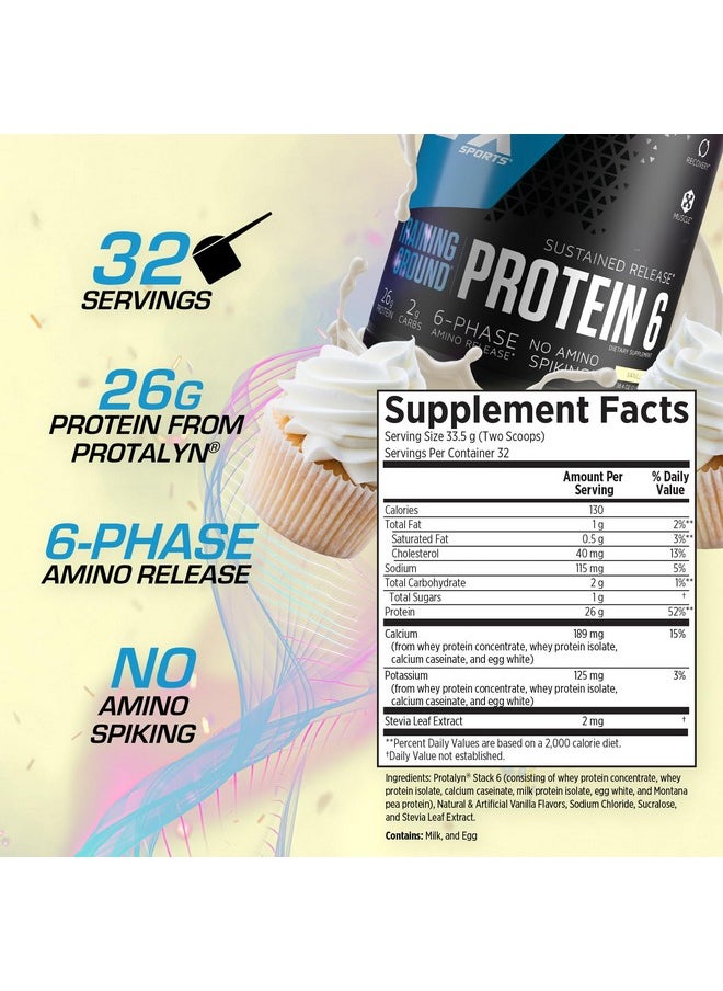 EFX SPORTS EFX Sports Training Ground Protein 6 | Whey Isolate & Concentrate, Egg White, & Pea Protein | 26g 6-Source Sustained Release Protein | 32 servings (Vanilla)  - Image 2