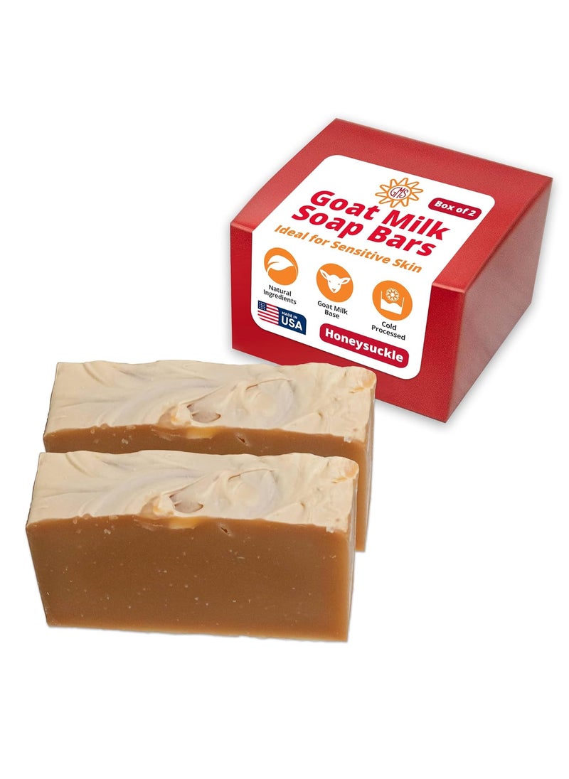 goat milk stuff Goat Milk Stuff HONEYSUCKLE Goat Milk Soap  Natural Soap Bar Gifts for Men and Women Gentle for both Face and Body Handmade Bar Soap Box of 2 