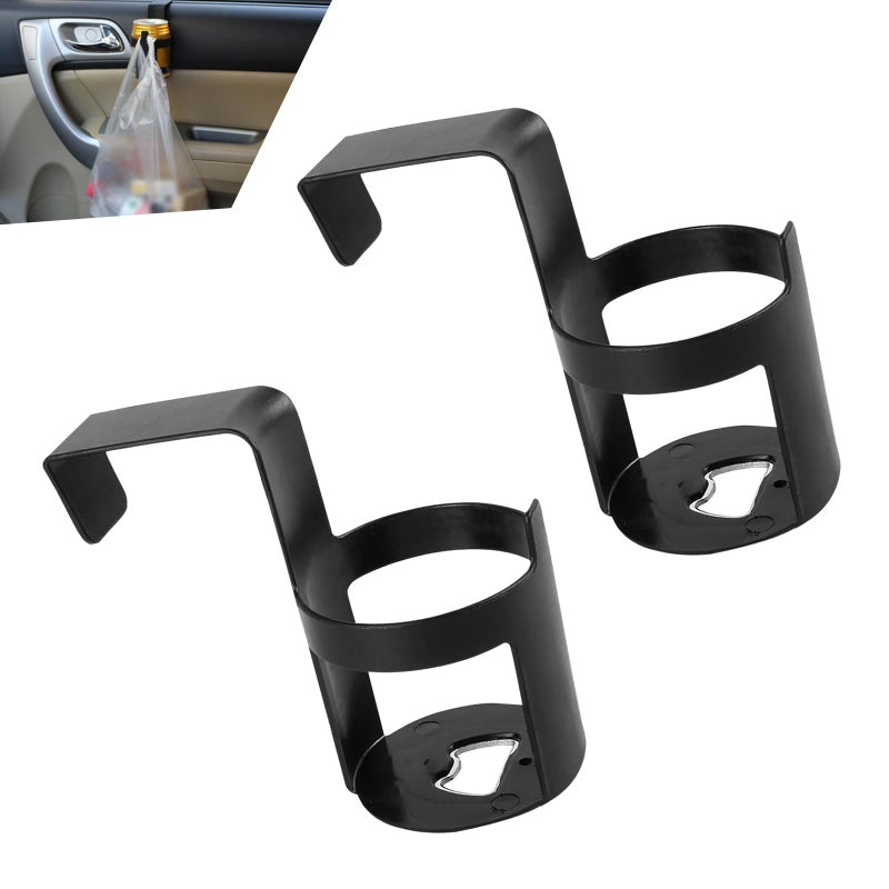 Flygun 2 PCS Car Cup Holder 275In x 267In x 204In x 255In Portable Multifunctional Vehicle Cup Storage Mount Insert Design Universal Hanging Automotive Cup Accessories for Most Cars Black - Image 3