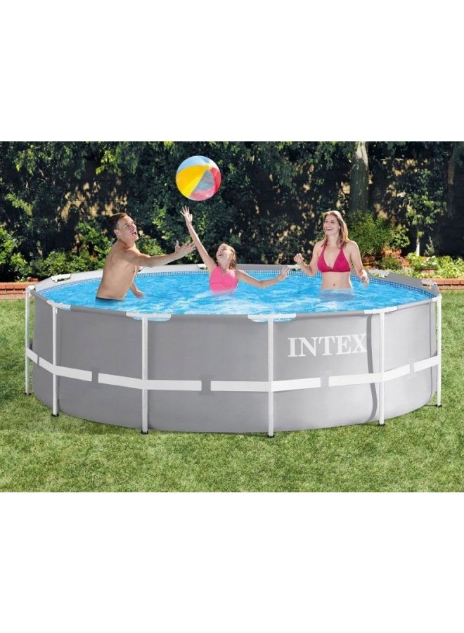 Intex Sturdy & Durable 13-Piece Prism Frame Round Swimming Pool – Easy Setup, Outdoor Water Fun 3.66m X 99cm - Image 1