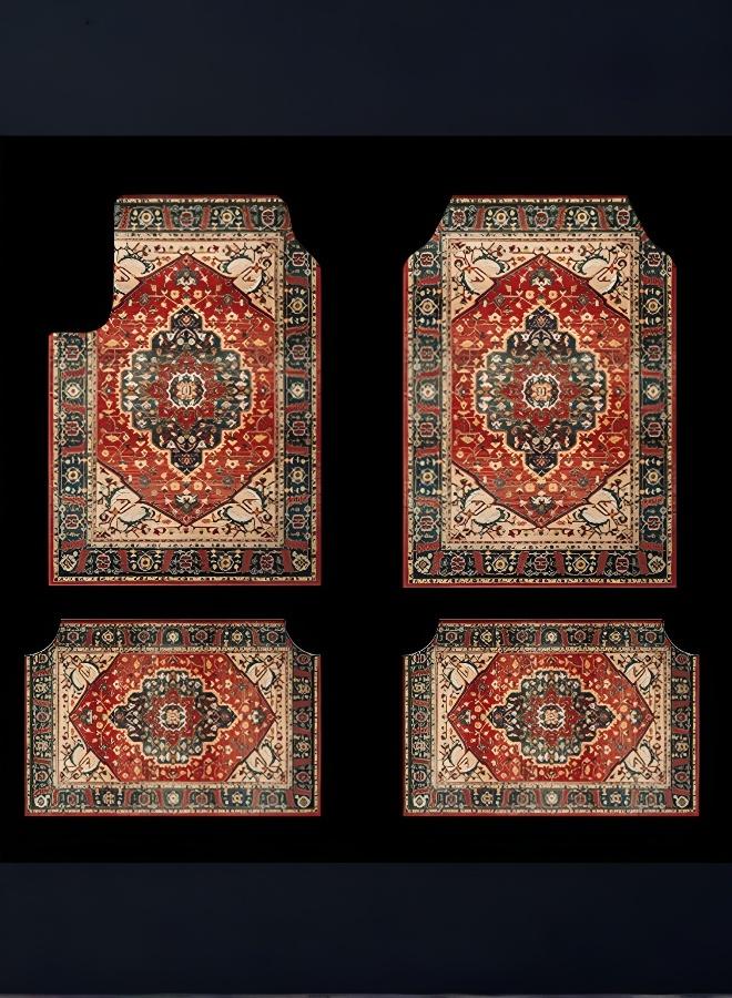 سجاد أرضية السيارة - مجموعة كلاسيكية مقاومة للاهتراء والبقع (4 قطع) - Image 1