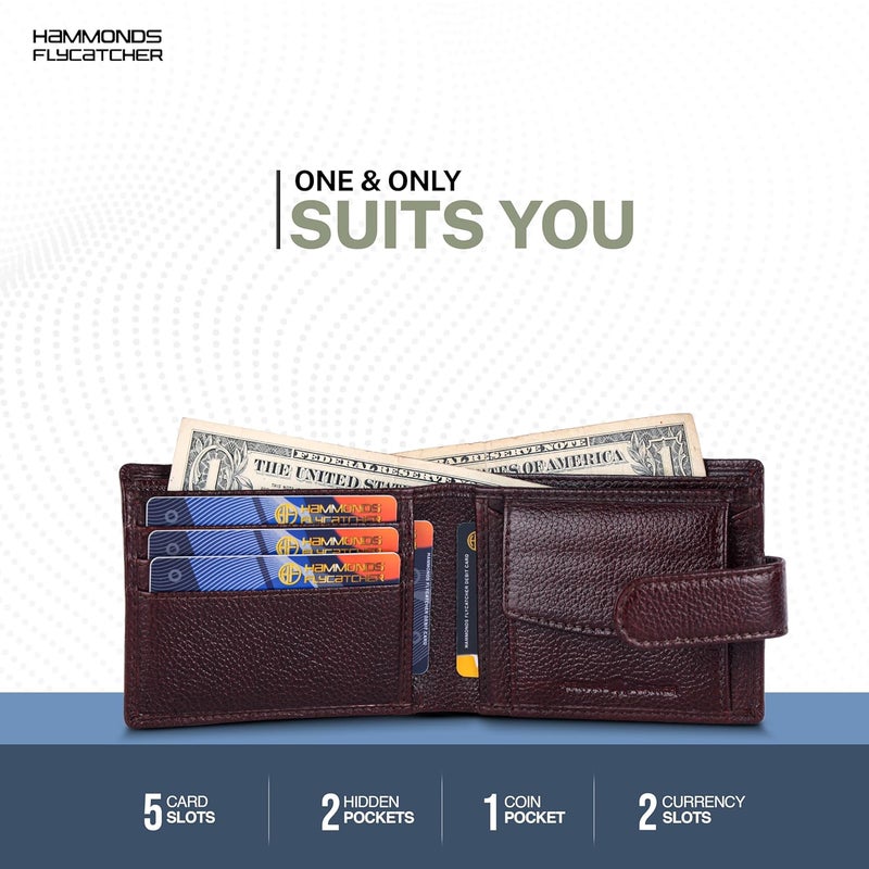 HAMMONDS FLYCATCHER Wallet for Men Leather Original, Mens Wallet, Leather Wallets for Men Stylish, Bi-Fold Wallets for Man, 5 Card Slots, Easy Access Card Slots, Coin Pocket, Gift for Mens - Brown - Image 5