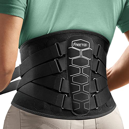 FREETOO Back Brace for Lower Back Pain Relief with Pulley System,Lumbar Support Belt for Men & Women with Lumbar Pad, Ergonomic Design and Soft Breathable 3D Knit Material,for Herniated Disc,Sciatica - Image 1