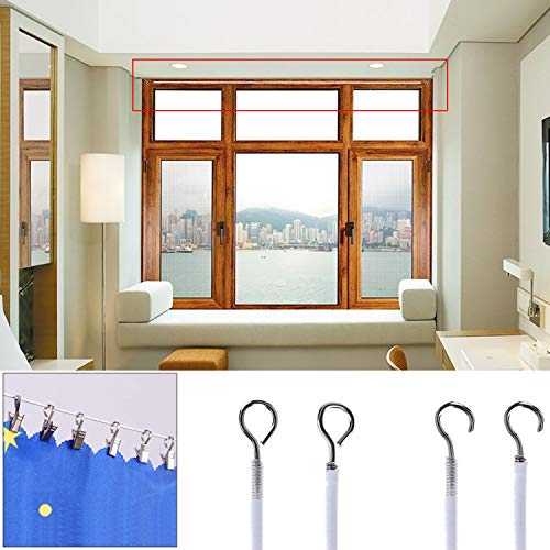 PINOWU [2 Pack] Pinowu White Curtain Wire, Plastic Coated Window Curtain Wire, Picture Hanging Wire with 8 Pairs of Screw Eyes and Hooks - Image 3