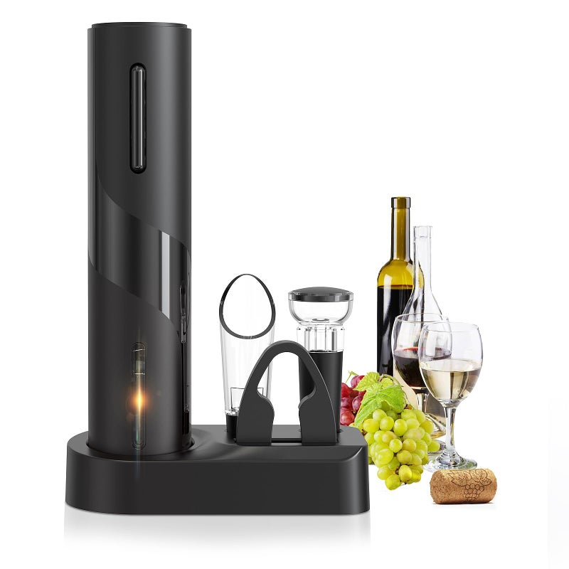 Foibong Electric Wine Opener Set A 4in1 Multifunctional Wine Accessory Kit including an Automatic Corkscrew Opener Rechargeable Wine Bottle Openers Foil Cutter Wine Aerator Pourer and Vacuum Stoppers - Image 3