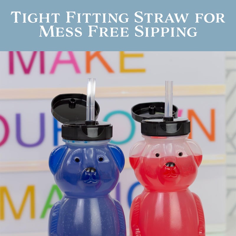 Cornucopia Brands Honey Bear Straw Cups (3-Pack); 8-Ounce Therapy Sippy Bottles w/Flexible Straws - Image 4