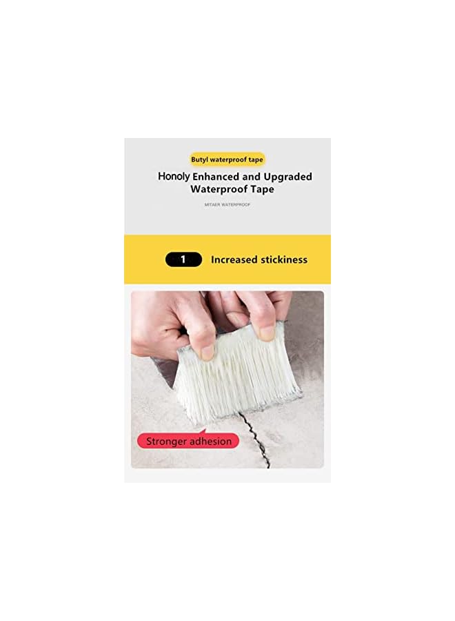 PROMASS promass Brand Leakage Repair Waterproof Tape for Pipe Leakage Roof Water Leakage Solution Aluminium Foil Tape Waterproof Adhesive Tape Sealing Butyl Rubber Tape for Leakage (5CM*5M (Pack Of 1))  - Image 4