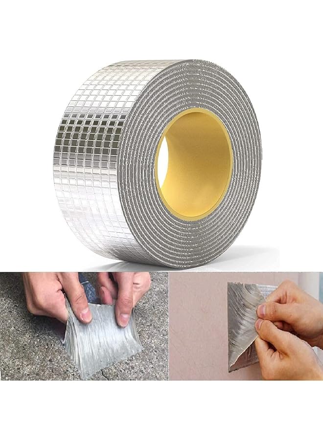 PROMASS promass Brand Leakage Repair Waterproof Tape for Pipe Leakage Roof Water Leakage Solution Aluminium Foil Tape Waterproof Adhesive Tape Sealing Butyl Rubber Tape for Leakage (5CM*5M (Pack Of 1))  - Image 1