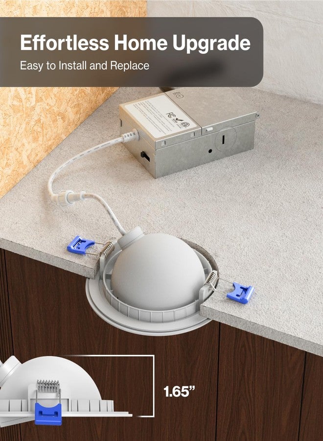 صنكو لايتنغ مصباح سنكو LED غائر رفيع مقاس 4 بوصات، مزود بمحور دوار، سطوع عالٍ 900 لومن، قابل للاختيار بين 2700 كلفن/3000 كلفن/4000 كلفن/5000 كلفن/6000 كلفن، 8 واط، إضاءة موجهة بزاوية، بدون علبة، مع صندوق توصيل - حاصل على شهادتي ETL وFCC، عبوة من 4 قطع - Image 4