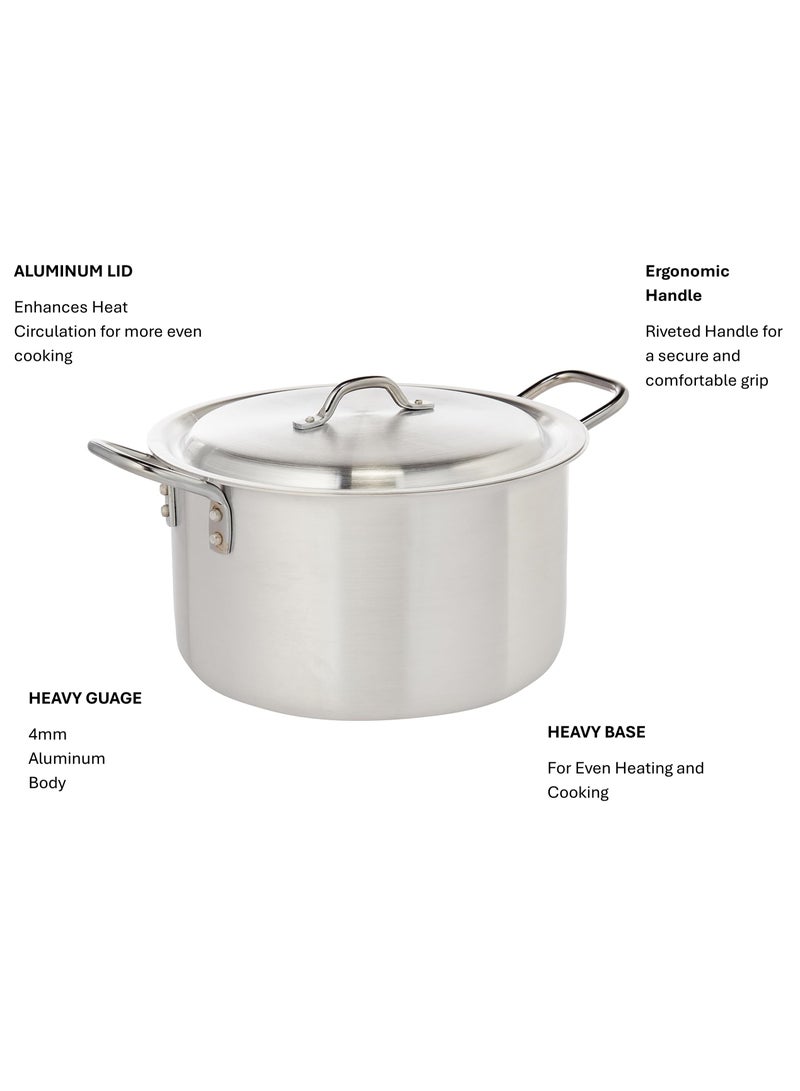 SONEX Heavy Duty Saffron Aluminium Cookware Set, 10 Piece Kitchen Pots with Lids, Professional Grade with Heat Retention - Image 4