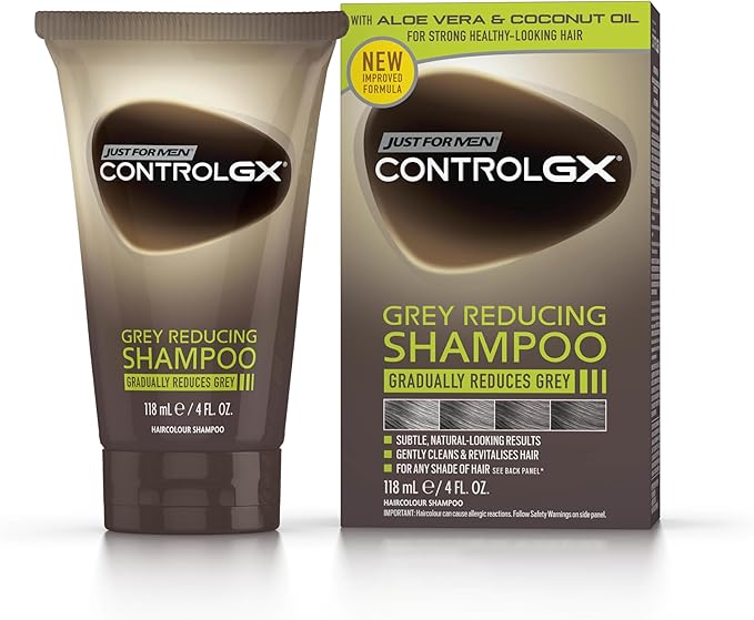 Just For Men Control GX Grey Reducing Shampoo For Grey Hair With Coconut Oil Aloe Vera New Improved Formula All Shades 118ml packaging may vary - Image 1