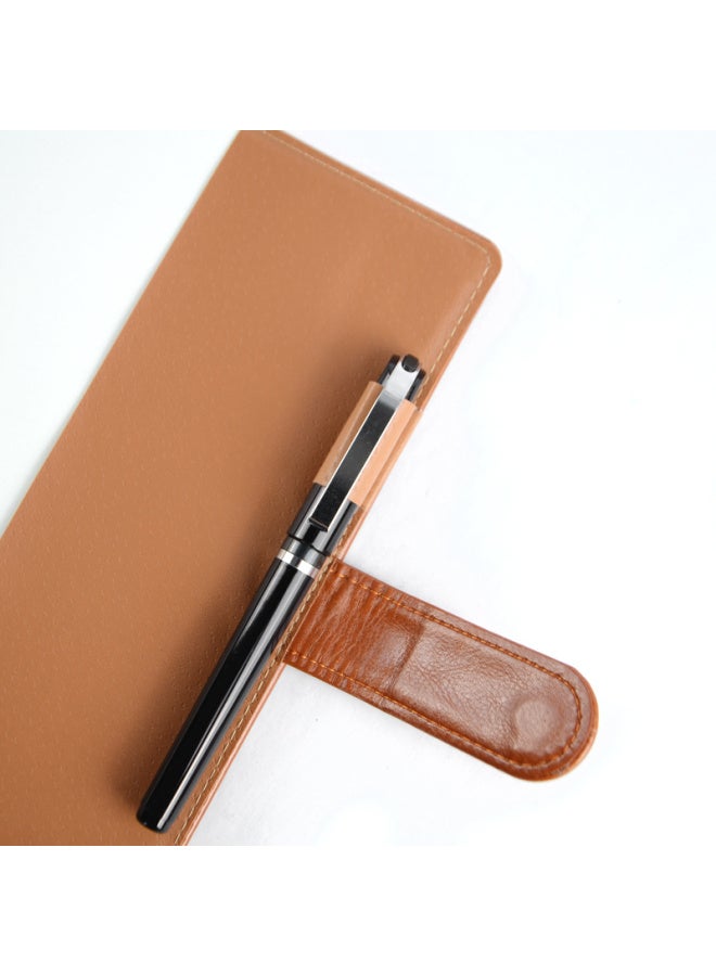 Shen Shi Shen B5/18K Business Leather Magnetic Clasp Flat Notebook, Memo Pad, Office Meeting Book, 120 Sheets, 1 Book, Dark Blue, J0518 - Image 5