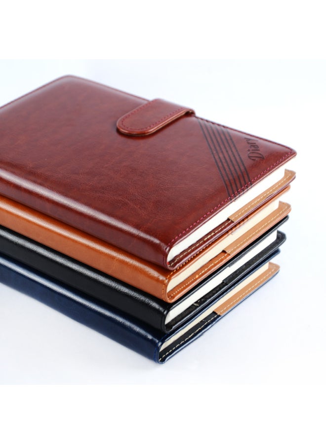 Shen Shi Shen B5/18K Business Leather Magnetic Clasp Flat Notebook, Memo Pad, Office Meeting Book, 120 Sheets, 1 Book, Dark Blue, J0518 - Image 4