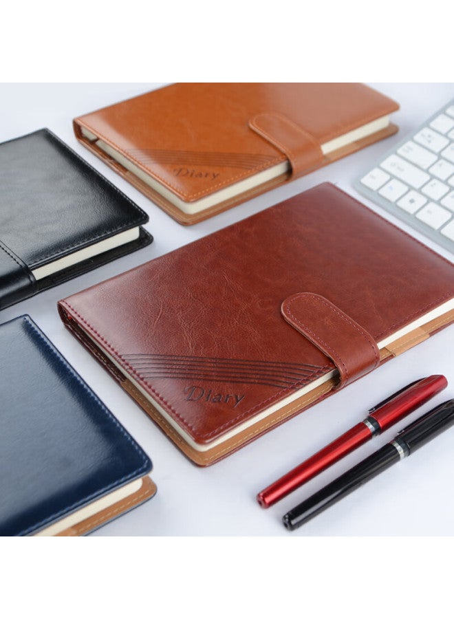 Shen Shi Shen B5/18K Business Leather Magnetic Clasp Flat Notebook, Memo Pad, Office Meeting Book, 120 Sheets, 1 Book, Dark Blue, J0518 - Image 3