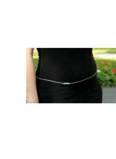 RA accessories Women's Body Chain Silvery With Turquoise -Belly Chain  - Image 1