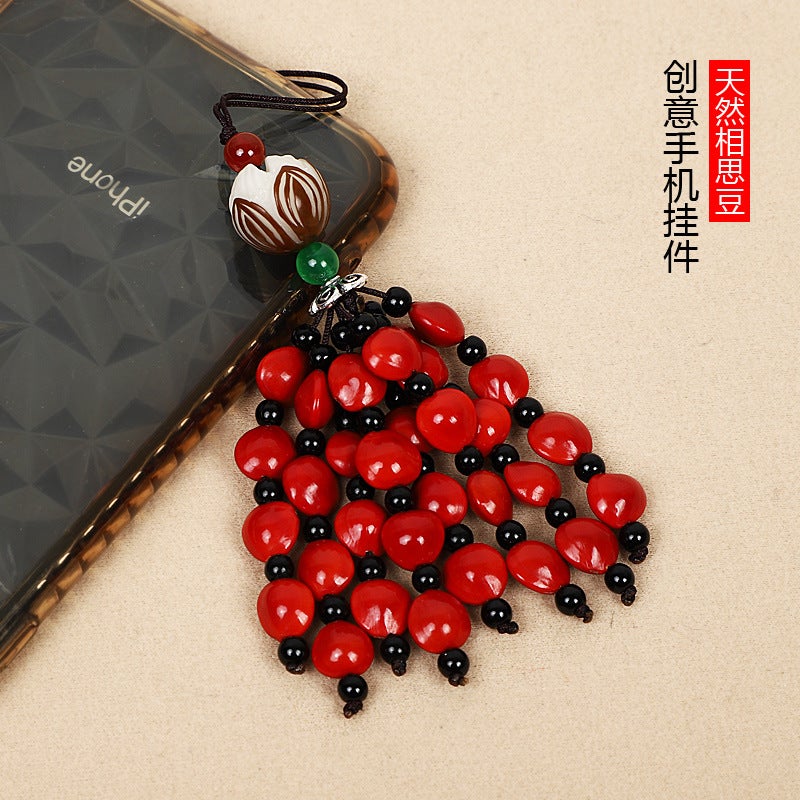 Red Bean Acacia Bean Bodhi Mobile Phone Pendant U Disk Bag Pendant This Life Year Stall Small Gift Supply - Image 2
