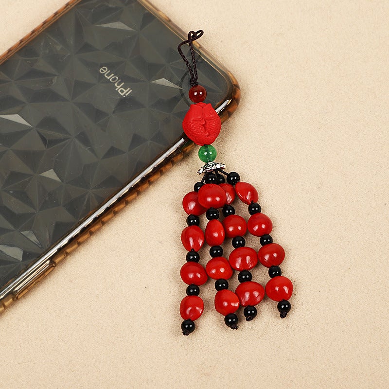Red Bean Acacia Bean Bodhi Mobile Phone Pendant U Disk Bag Pendant This Life Year Stall Small Gift Supply - Image 5